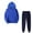 Z-Blue#Color Block Matching Set, variant on JURANMO Casual Outfits for Women Lightweight Sweatsuit Trendy Color Block 2 Piece Sets Hooded Sweatshirts with Comfy Elastic Waist Sweatpants Track Suit Deals of the Day