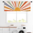 thumbnail image 7 of Sun Pastel Kitchen Curtain Valance 54W x 18H Rod Pocket Vintage Retro Colorful 70s Sunrise Sunset Window Treatment for Living Room Bedroom Bathroom Party, 7 of 7