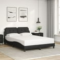 thumbnail image 4 of vidaXL Bed Frame with LED Light Platform Base Bedroom Furniture Faux Leather, 4 of 12