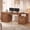 Brown, variant on SEDETA 62" Farmhouse Executive Desk with File Drawers & Storage Cabinet, Computer Desk with Built-in Power Outlet, Large Work Study Writing Desk for Home Office, Walnut