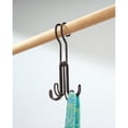 thumbnail image 2 of iDesign Classico Metal Over the Rod Hooks, Closet Accessory Organizer for Ties, Belts, Scarves, Handbags, Jewelry, 2.8" x 2.8" x 6.5", Bronze, 2 of 4