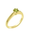 thumbnail image 1 of LBG British Made 14k Yellow Gold Natural Peridot Womens Anniversary Ring - 33 size options - Size 6, 1 of 7