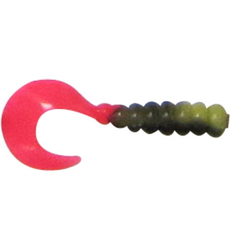 (6 pack) Creme 2" Tri-Color Swirl Tail Lure, Black, Yellow, & Firetiger, 10 Count