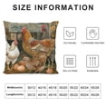 thumbnail image 6 of Acheng Farm Animals Roosters Pillow Cover Vintage Rustic Farmhouse Watercolor Bright Rooster Chicken Hen Eggs Pillow Cases Cushion Cover for Home Sofa Couch  2 pcs White, 6 of 6