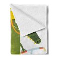thumbnail image 2 of Funny Soft Flannel Fleece Throw Blanket, Green Crocodile Yellow Hat Going for a Bike Ride with Friends Cartoon Kids Nursery, Cozy Plush for Indoor and Outdoor Use, 50" x 70", Multicolor, by Ambesonne, 2 of 5