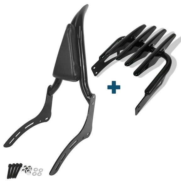 Fjpacemt 23" Backrest Sissy Bar Luggage Rack for 17-24 Motorcycle Honda Rebel 300 CMX300 500 CMX500