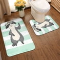 thumbnail image 2 of Xecao Cute Raccoon 2-Piece Vintage Seamless Anti-Skid Mat Set, featuring a stylish pattern for a safe and elegant toilet rug experience, 2 of 6