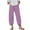 Purple, variant on WIZUTIZ Womens Work Pants Thin Trendy Loose Wide Leg Dress Pants Stretch Elastic High Waist 7/8 Length Trousers Solid Asymmetrical Cropped Beach Pants for Lady Hiking Party Gray