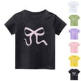 thumbnail image 4 of Atogsazn Girls Summer Short Sleeve Tshirt Kids Casual Graphic Crew Neck Pullover Shirt Basic Tunic Tops Clothes 04-Black 13-14 Years Fashion, 4 of 4