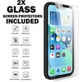 thumbnail image 3 of CellEver Heavy-Duty Silicone Case for iPhone 13 Pro Max - Two Shatterproof Glass Screen Protectors, Military Drop Protection, Scratch-Free Interior, Black, 3 of 9