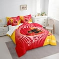 thumbnail image 3 of Erosebridal Literie de Sport de Rugby Format Grand, Ensemble de Lit Jeux de Ballon, Ensembles de Literie Rouge Jaune Format Grand pour Ados, Décoration de Chambre Respirante Réversible, 7 Pcs, 3 of 7