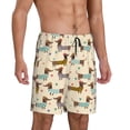 thumbnail image 2 of Balery Dachshund Dog Pantalones cortos de pijama de punto de algodón para hombre con cinturilla y bolsillos-XX-Large, 2 of 6