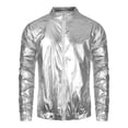 thumbnail image 5 of INSPIRE CHIC Shiny Varsity Jacket for Men's Metallic Baseball Bomber Jacket, 5 of 5