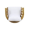 thumbnail image 6 of CARZZI LIFE Outdoor Acacia Wood Patio Club Chair, Modern Deep Seating Garden Armchair with Waterproof Thick Cushions, Teak Finish Wooden Furniture for Backyard & Balcony, 400lbs Capacity, White, 6 of 8