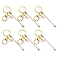 thumbnail image 2 of 6 Pcs Key Chains Gradient Color Bead Lobster Clip Key Storage Stainless No Deformation Pendant DIY Crafts Jewelry Making Gift Golden One Size, 2 of 13