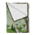 thumbnail image 2 of Fantasy Soft Flannel Fleece Throw Blanket, Fairytale Landscape View with Hanging Islands and a Pond with Lilies, Cozy Plush for Indoor and Outdoor Use, 50" x 70", Umber Green Turquoise, by Ambesonne, 2 of 5