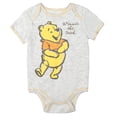 thumbnail image 3 of Disney Winnie the Pooh Baby Boy or Girl 4-Piece Bodysuit Pants Bib and Hat Set Yellow Oatmeal, 3 of 9
