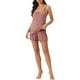 thumbnail image 1 of INSPIRAR CHIC Conjunto de Pijamas de Mujer con Tirantes de Volantes en Color Sólido y Pantalones Cortos XL Rosa, 1 of 6