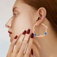 thumbnail image 4 of KDSJSXW Pierced Earrings for Women American Independence Day Five Pointed Star Flag Dripping Oil Earrings Female European And American Fashion Star Earrings Earring Studs (Gold,One Size), 4 of 6