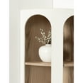 thumbnail image 4 of Kate and Laurel Elloree Modern Corner Shelf Cabinet for Storage and Display, 16 x 11 x 24, White and Natural, Transitional Corner Storage for Use as Living Room Shelving or Bedroom Storage Design, 4 of 11