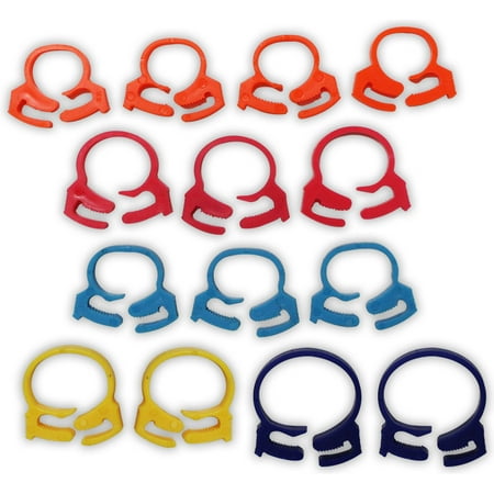 

GRIPPICLAMP 14-Piece Assorted Plastic Cable-Tie & Hose Clamp Set | Robust & Durable Construction | Easy to Use for Diameters from ⅛” (0.3 cm) to 1” (2.5 cm) | Vibrant User-Friendly Clamps