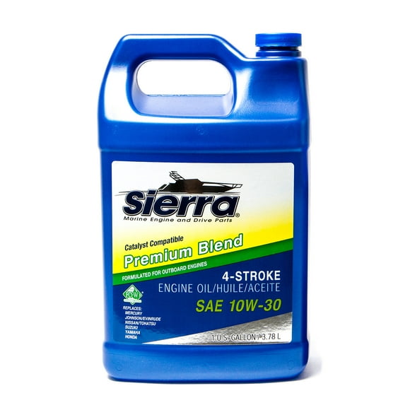 Sierra Marine Oil 18-9420CAT-3 Marine Series; SAE 10W-30; Premium Blend 4-Stroke Catalyst Engine Oil; 1 Quart Bottle; Single; NMMA FC-W Certified