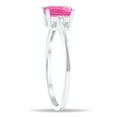 thumbnail image 3 of SZUL Women's Pink Topaz and Diamond Classic Band in 10K White Gold, 3 of 5