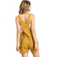 thumbnail image 3 of Revolt Women's Juniors Casual Classic Twill Short Overalls (Goldenrod, Small), 3 of 4