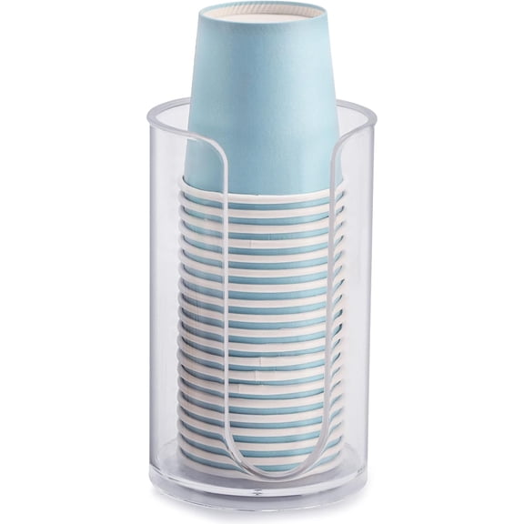 Bathroom Cup Dispenser, 3oz-5oz Small Disposable Paper Cups Holder for Bathroom Vanity Countertop's Rinsing/Mouthwash Cups, Clear