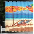 thumbnail image 4 of Ambesonne Tropical Shower Curtain, Sea of Thailand Beach, 69"Wx70"L, Orange Blue, 4 of 5