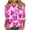 Hot Pink 04, variant on Womens 3/4 Sleeve Tops Plus Size Valentines Day Tee Shirts Love Hearts Printed Crew Neck Tshirts Casual Loose Fit (XL, Pink 04)