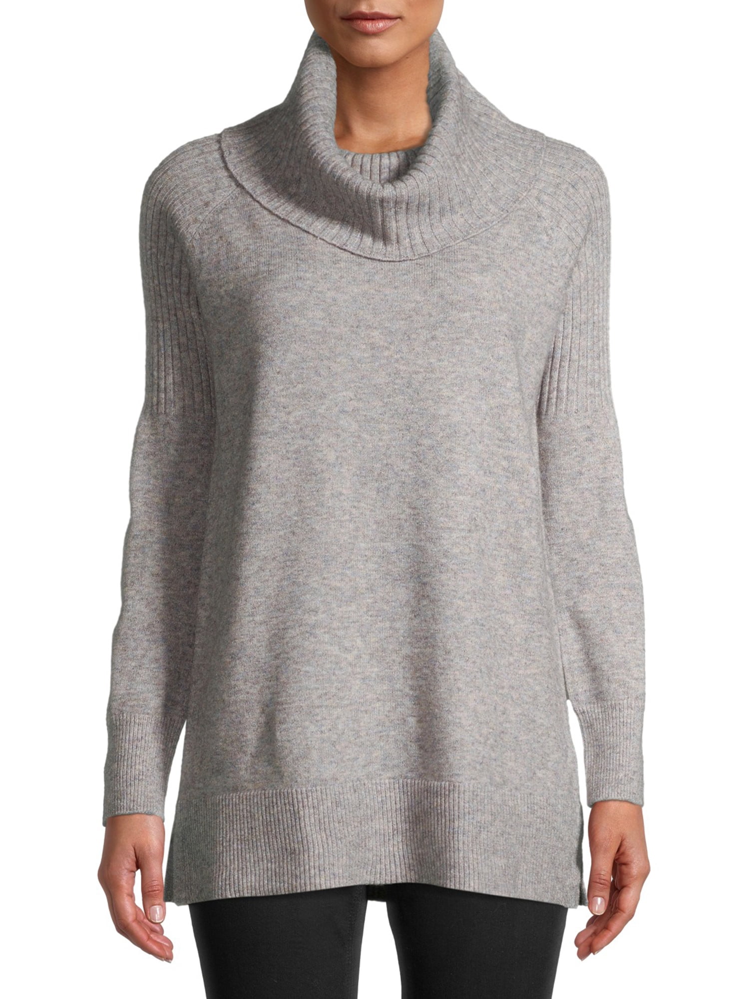 Time and Tru Time and Tru Women's Cowl Neck Tunic Sweater Walmart