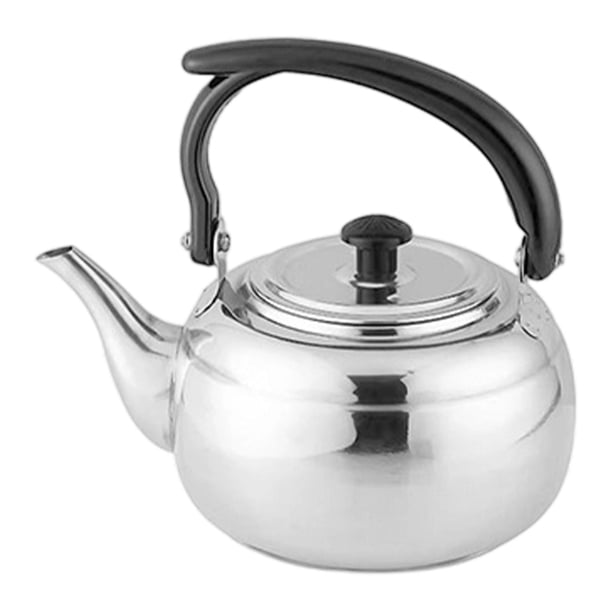 Tetera de acero inoxidable, tetera ergonómica de estilo rústico para hojas sueltas 12L Plata 10x8x9cm