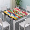 thumbnail image 3 of Pioneer Flower Floral Print Pattern Square Fitted Tablecloth with Elastic Edge,Square Table Cover,Washable Elastic Table Cover for Home Kitchen Party Decor 36"x36", 3 of 6