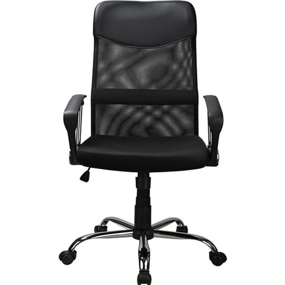 Ergonomic High Back Mesh Office Desk Chair, Height Adjustable Swivel Computer Task Chair with Fixed Armrests and Fabric Seat