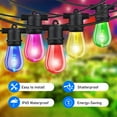 thumbnail image 6 of DAYBETTER Outdoor String Lights, 48FT Smart RGBIC Patio Lights, 15 Shatterproof Bulbs, Remote & App Control, for Garden Christmas Decor, 6 of 8