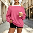thumbnail image 2 of Tqcoqu Women's Off Shoulder Long Sleeve Sweatshirt, Oversized Drop Shoulder Loose Casual Pullover Tops for Fall, 2 of 10