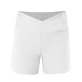 thumbnail image 6 of GiLiling Girls Athletic Shorts Ball Sports Dance Yoga Short Gym Teens Running Workout Seamless Shorts Casual Jorts (White, 13-14 Years), 6 of 6