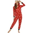 thumbnail image 3 of Zukuco Matching Family Pajamas Christmas PJ's Elk Print  Jumpsuit Hoodie Jammies Sleepwear Holiday PJ's, 3 of 7