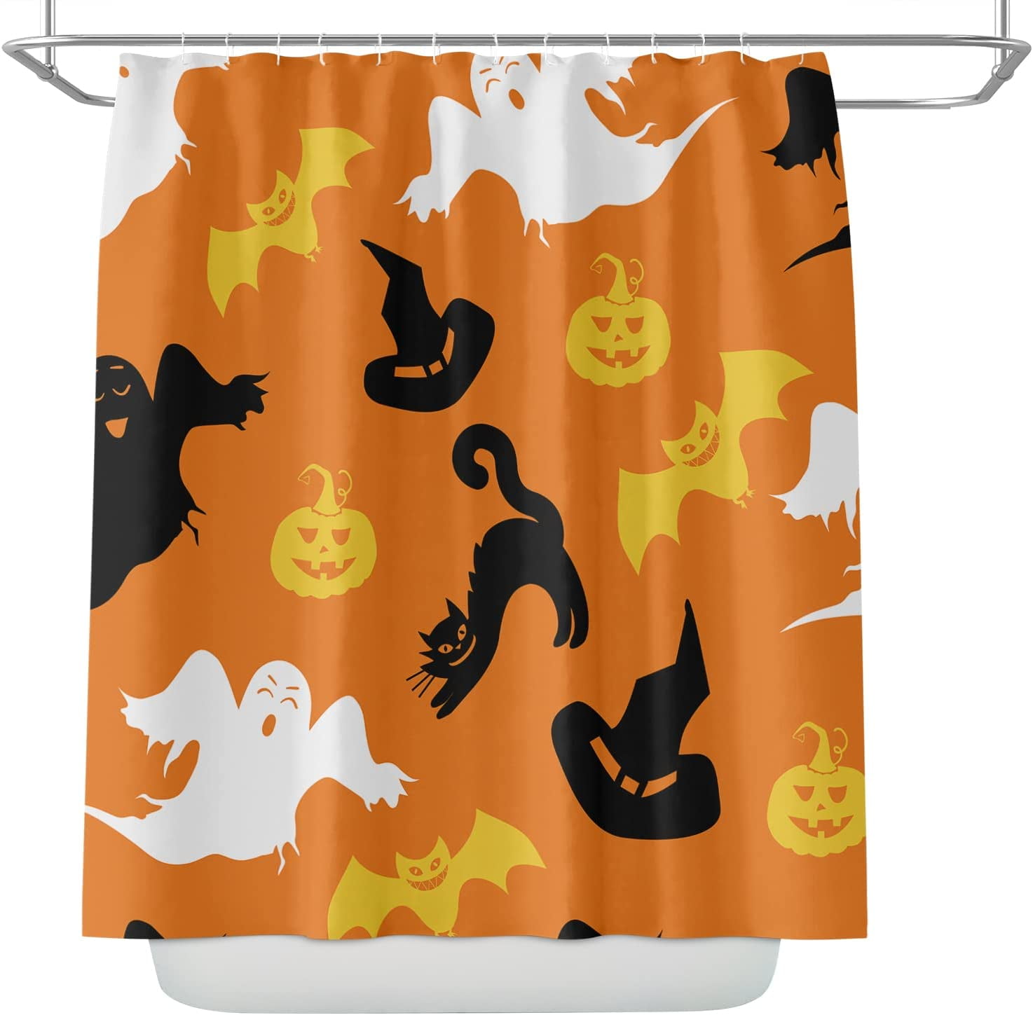 JOOCAR Halloween Ghost Shower Curtain for Bathroom, Pumpkin Halloween