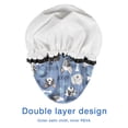 thumbnail image 4 of Shower Caps,Dog with Woof and Bark Waterproof Shower Cap for Women 4 Pieces,Double Reusable Hair Cover for Shower PEVA Elastic Stretch Hem, 4 of 7