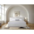 thumbnail image 2 of Omax Decor Aspen Upholstered Platform King Bed in White Cream Boucle Fabric, 2 of 9