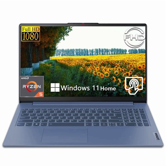 Lenovo IdeaPad Slim 3 15.6" FHD Touchscreen Laptop,AMD Ryzen 5 7530U,8GB RAM,512GB SSD,Wi-Fi 6,Backlit Keyboard,Windows 11 Home,Abyss Blue