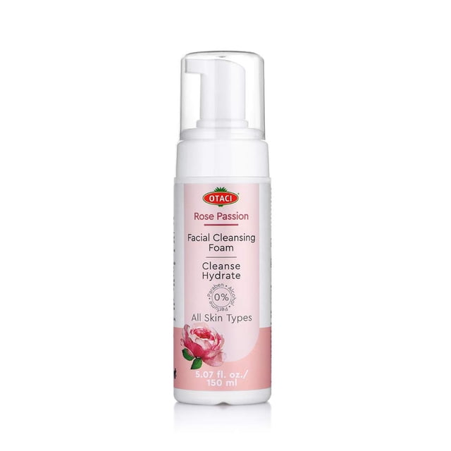 OTACI Rose Passion Espuma limpiadora facial Limpiador facial Espuma de lavado Agua facial Espuma de rosas Natural