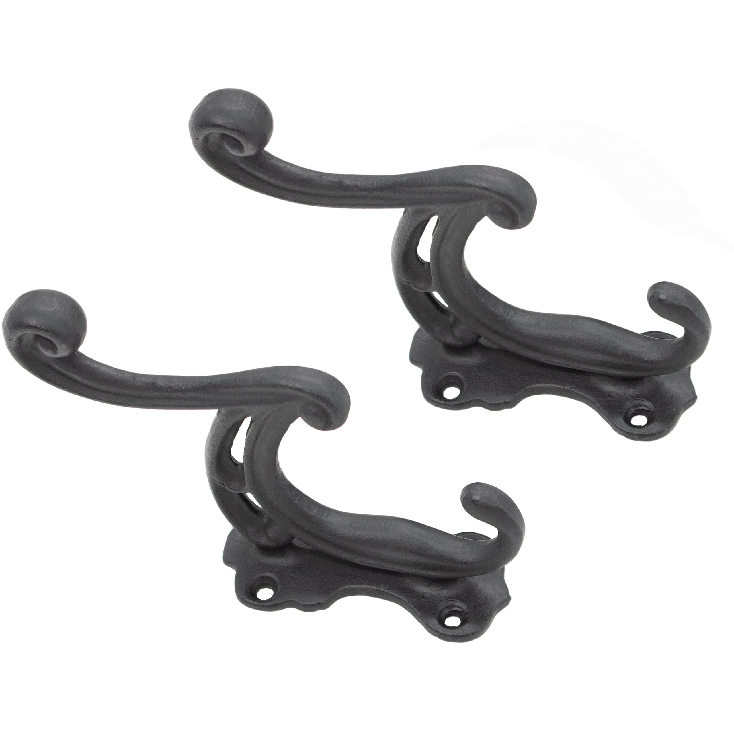 SaKeGa Rustic Cast Iron Wall Hooks, Heavy Duty Retro Utility Hooks for Hanging Coat, Bag, Towel