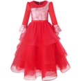 thumbnail image 1 of Girls Dress Red Tiered Layers Holiday Party Pageant Dress 7, 1 of 8
