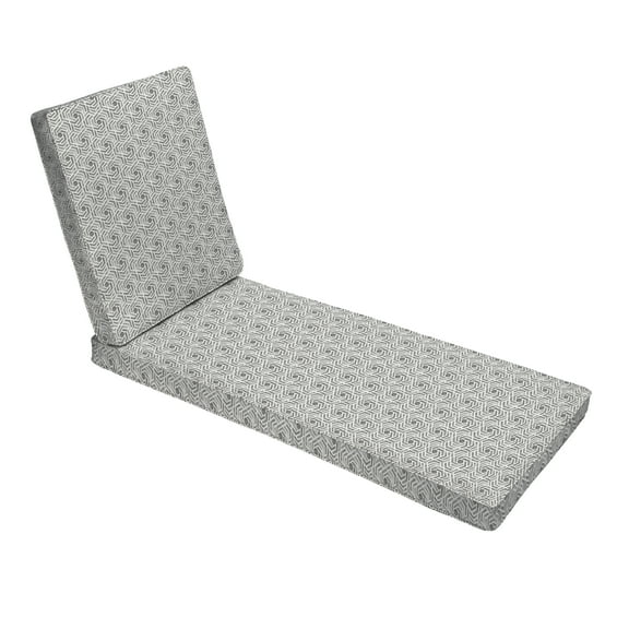 Sorra Home Grey and White Geometric Indoor/Outdoor Hinged Cushion, Corded