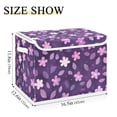 thumbnail image 3 of Purple Flower and Leaf Large Storage Bins with Linen Collapsible Lid Storage Box 16.7 x 12.6 x 11.8in, 3 of 7