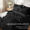 thumbnail image 5 of DHOLE Queen Size 7-Piece Bed in a Bag Comforter Set – Boho Tufted Shabby Chic Bedding, Ultra Soft Microfiber All-Season Vintage Farmhouse Duvet Cover Set with Pillow Shams - Black, 5 of 12
