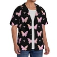 thumbnail image 2 of Fotbe Gradient Butterfly Camisa Estampada de Manga Corta para Hombre, Casual de Verano, Estilo Playero, Sin Arrugas-3X-Large, 2 of 5